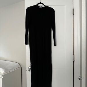 Dress blank v neck knit midi dress